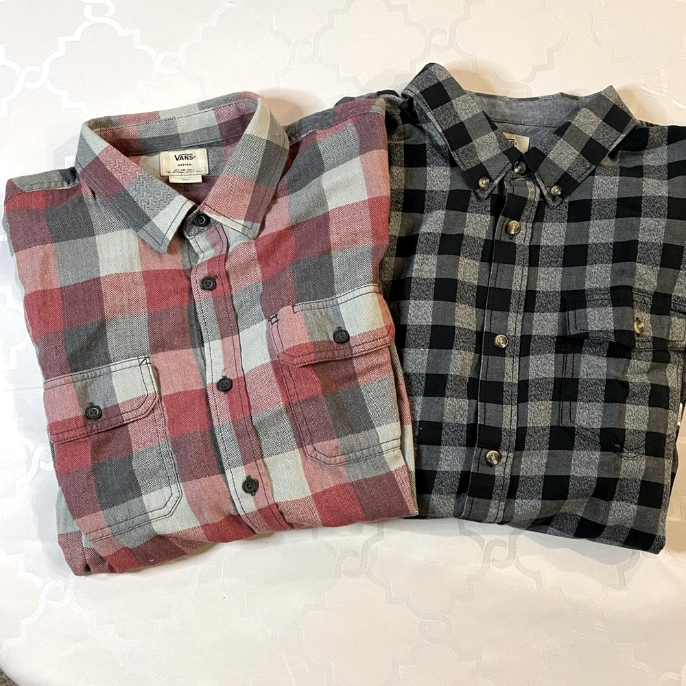 2 VANS button down long sleeve shirts